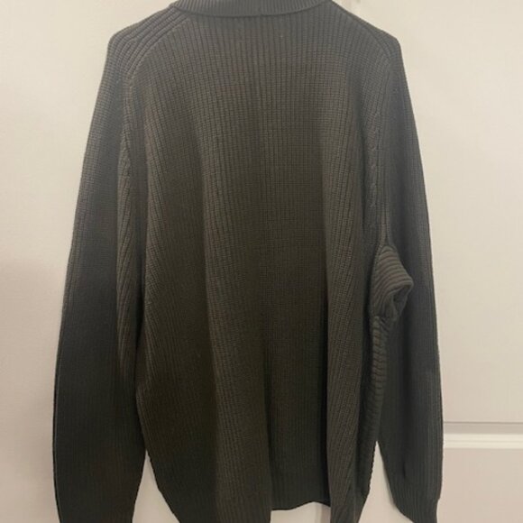 DULUTH TRADING, COTTON CARDIGAN, ARMY GREEN, LARGE - Picture 4 of 4